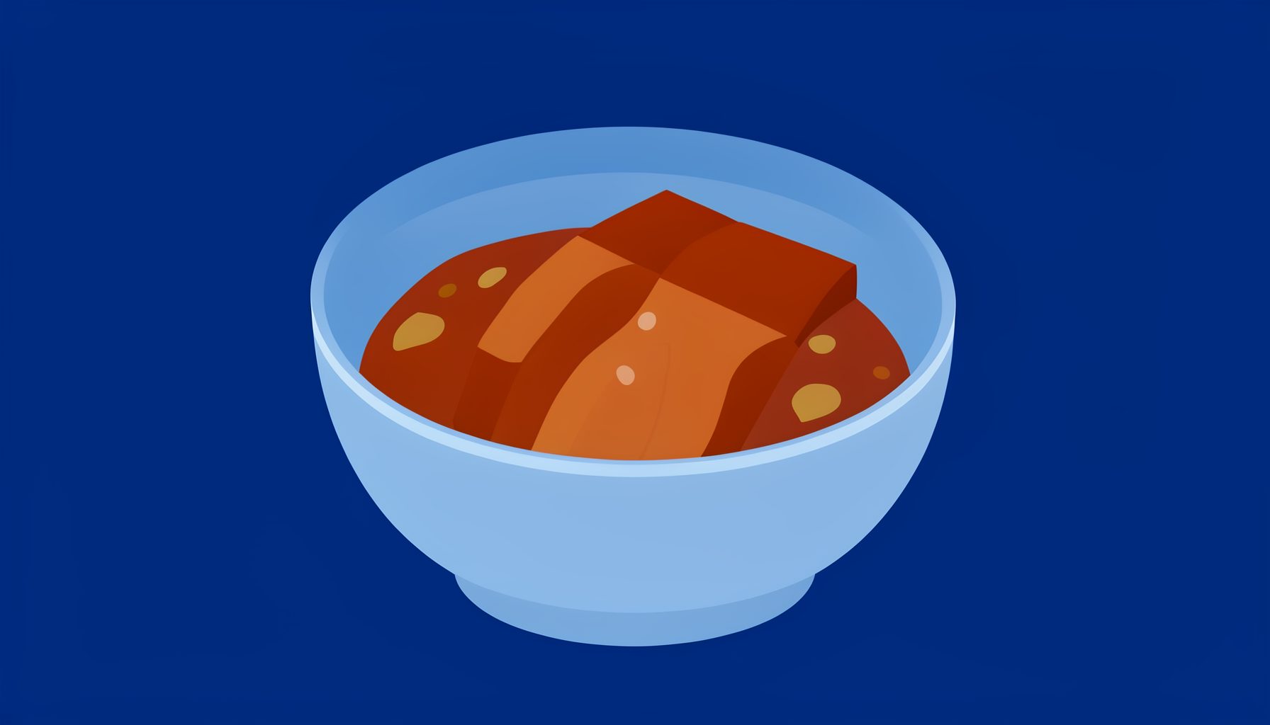 Small bowl of translucent chè bột lọc bọc thịt quay dessert with roasted pork filling, sweet and savory, flat vector illustration